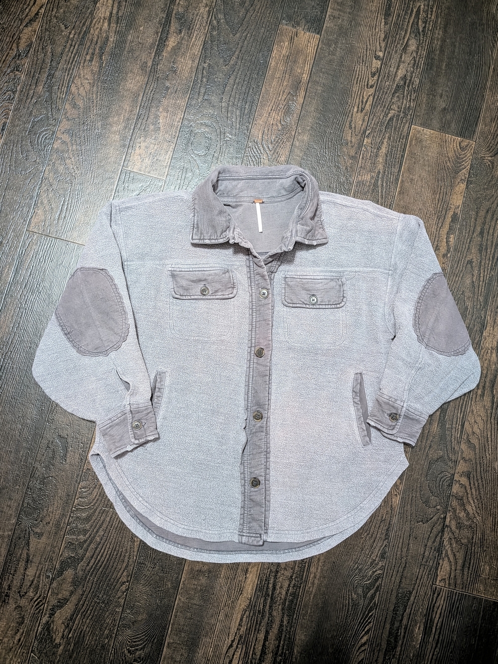 Free People We The Free Ruby Fleece Shirt Jacket Shacket Grey